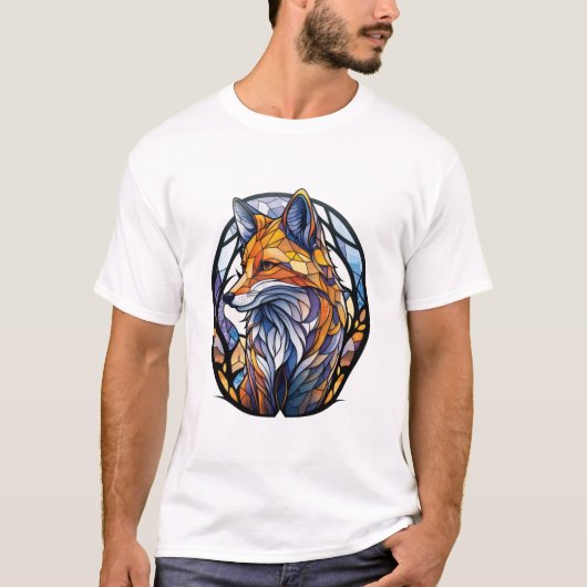 T-shirt Fox Animal Portrait Verre tendu Faune Extérieur (Devant)
