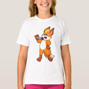 T-shirt Fox as Singer with Microphone