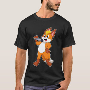 T-shirt Fox as Singer with Microphone