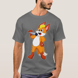 T-shirt Fox as Singer with Microphone