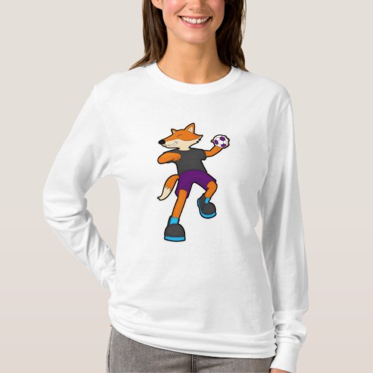T-shirt Fox at Handball player avec Handball (Devant)