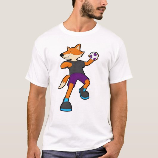 T-shirt Fox at Handball player avec Handball (Devant)
