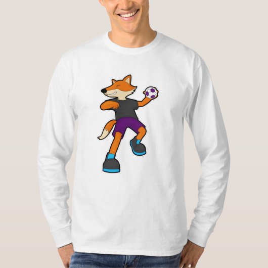T-shirt Fox at Handball player avec Handball (Devant)