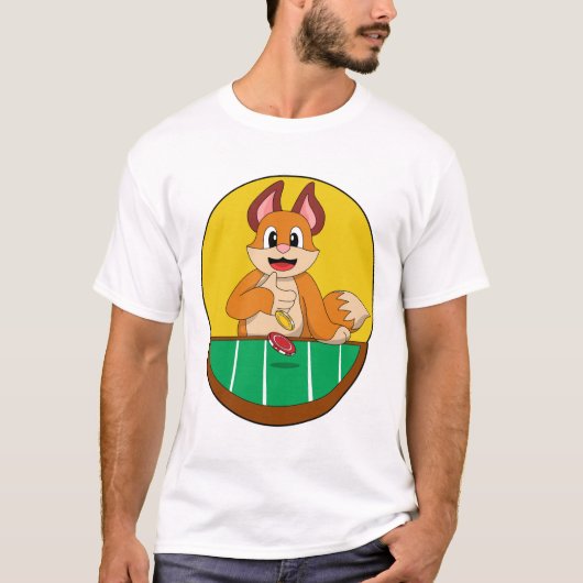 T-shirt Fox at Poker avec des jetons de Poker (Devant)