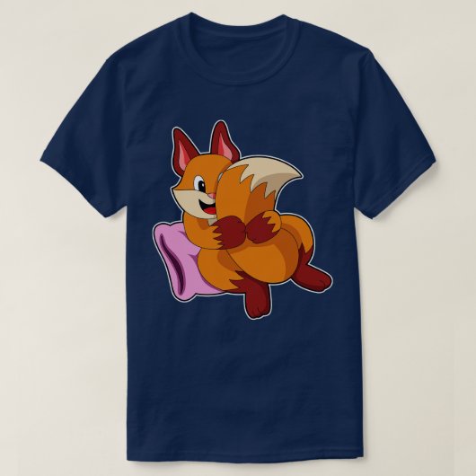 T-shirt Fox au coucher avec Coussin (Design devant)