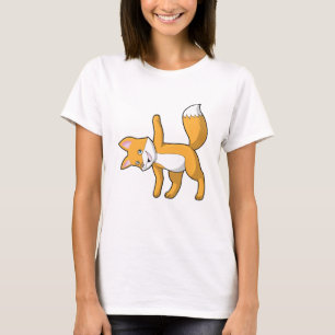 T-shirt Fox au Yoga Stretching