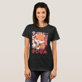 T-shirt Fox Boba Tea Kawaii Bubble Tea Fox Anime Neko Red  (Devant entier)