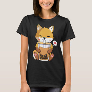 T-shirt Fox Boire Boba Bubble Tea Lover