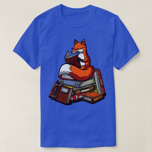 T-shirt Fox Book Reading Nerd Cute Animal Librarian Women (Design devant)