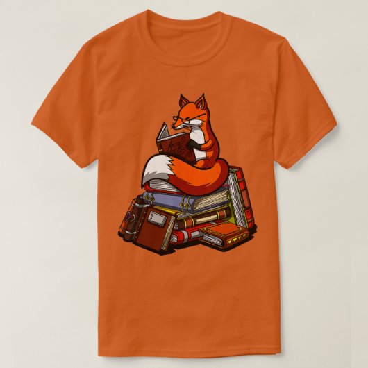 T-shirt Fox Book Reading Nerd Cute Animal Librarian Women (Design devant)
