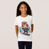 T-Shirt Fox Chibi Skiing (Devant entier)
