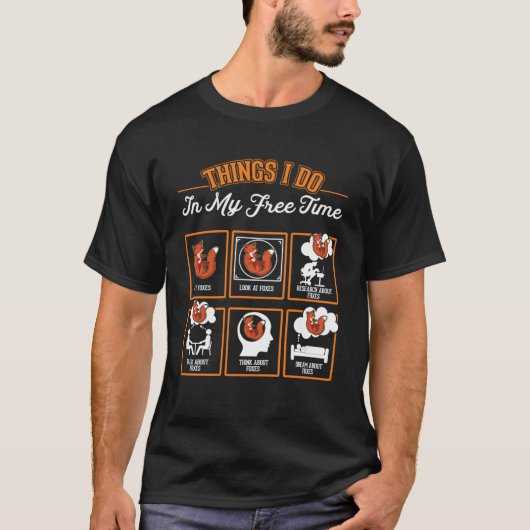 T-shirt Fox choses que je fais dans mon temps libre Red Fo (Devant)