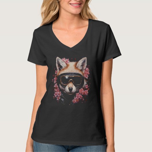 T-shirt Fox Church Blossom Sunglasses Animal Pilot Fox (Devant)