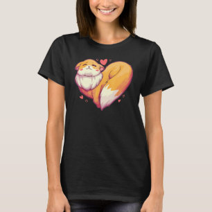 T-shirt Fox Coeur Retro Animal Wild Zoo Classic Passion