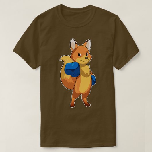T-shirt Fox Comme Boxer Avec Gants De Boxe (Design devant)