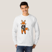 T-shirt Fox comme Magicien avec baguette magique et Casque (Devant entier)