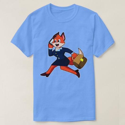 T-shirt Fox comme secrétaire avec robe (Design devant)