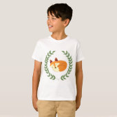 T-shirt Fox de sommeil avec la guirlande de laurier (Devant entier)