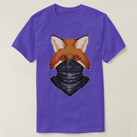 T-shirt Fox en bandit avec Kerchief (Design devant)