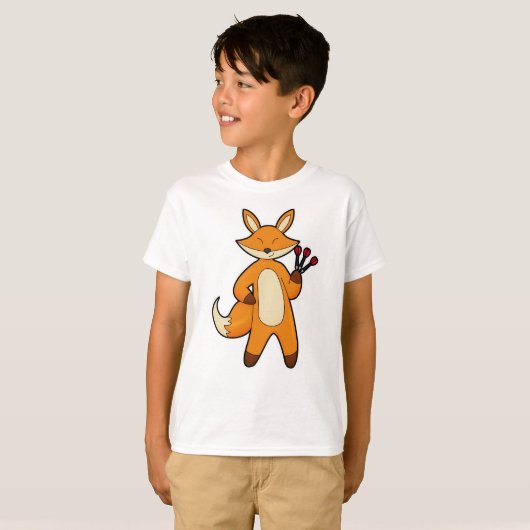 T-shirt Fox en Dart player avec Darts (Devant entier)
