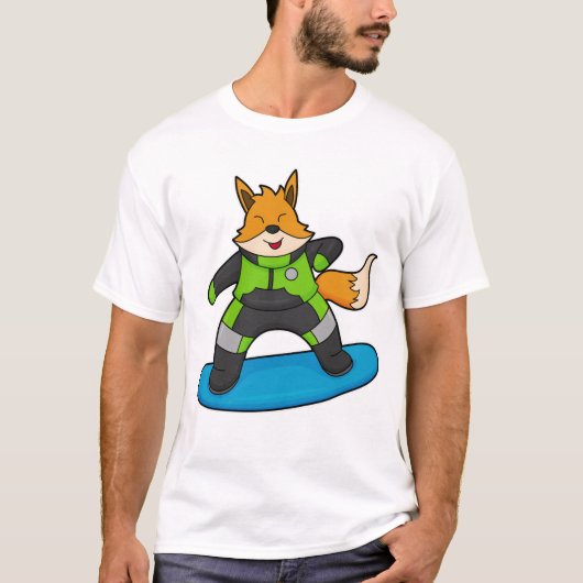T-shirt Fox en Snowboard avec Snowboard (Devant)