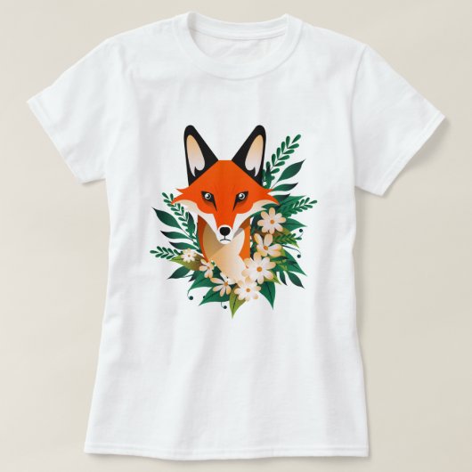 T-shirt Fox et Fleurs (Design devant)
