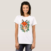 T-shirt Fox et Fleurs (Devant entier)