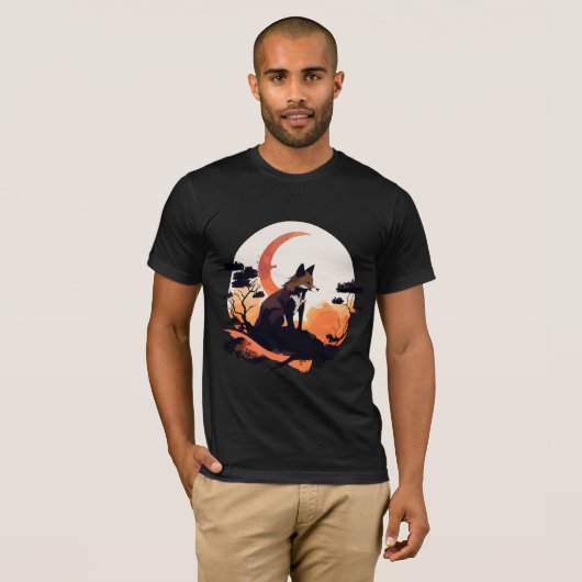 T-shirt Fox et la lune (Devant entier)