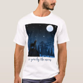 T-shirt Fox Et Pleine lune À Minuit (Devant)