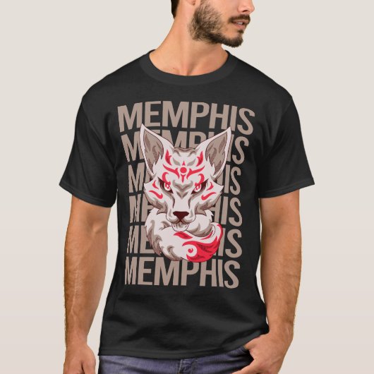 T-shirt Fox Face - Nom Memphis (Devant)