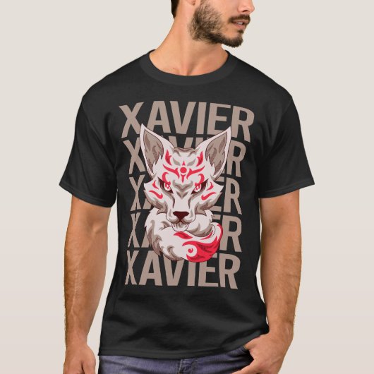 T-shirt Fox Face - Nom Xavier (Devant)