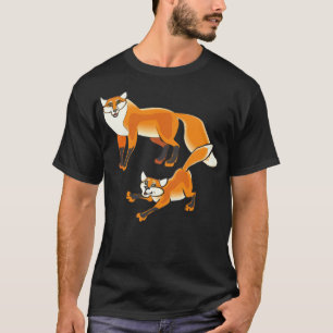 T-shirt fox fuchs animaux chiens laboratoire noir