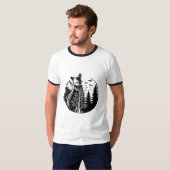 T-shirt fox half realistic and half forest (Devant entier)