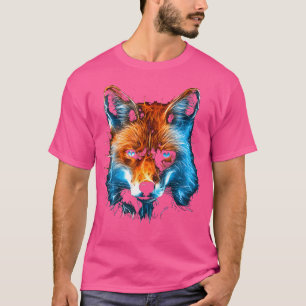 T-shirt Fox Imaginaire coloré Visage animal Art Fox