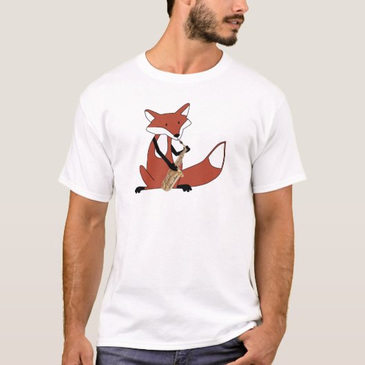 T-shirt Fox jouant le saxophone (Devant)