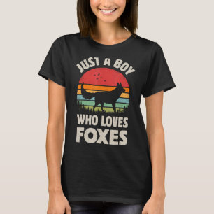 T-shirt Fox Juste Un Garçon Qui Aime Foxes Hommes Retro Vi