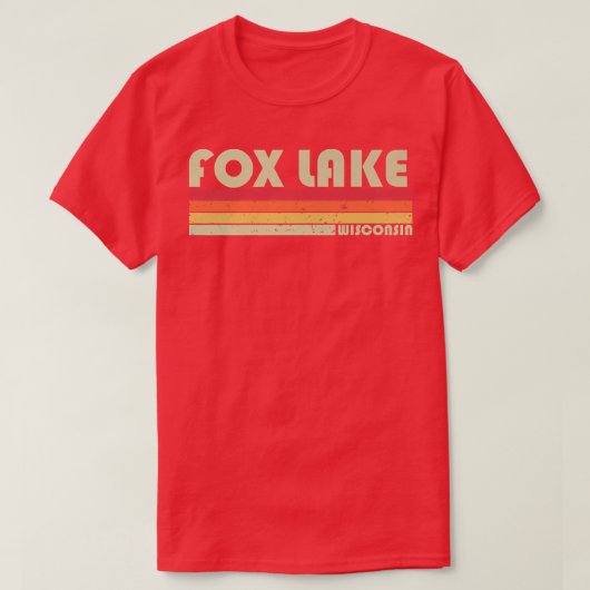 T-shirt FOX LAKE WISCONSIN Funny Fishing Camping Summer Gi (Design devant)