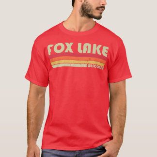 T-shirt FOX LAKE WISCONSIN Funny Fishing Camping Summer Gi