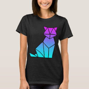 T-shirt Fox Lover Origami Vaporwave esthétique Rétro Amour