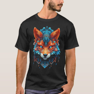 T-shirt Fox Mandala Blue Eyes Animal Art Fox
