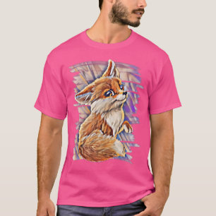 T-shirt Fox Motif Sly Animal Colorful Forêt Animaux Foxes