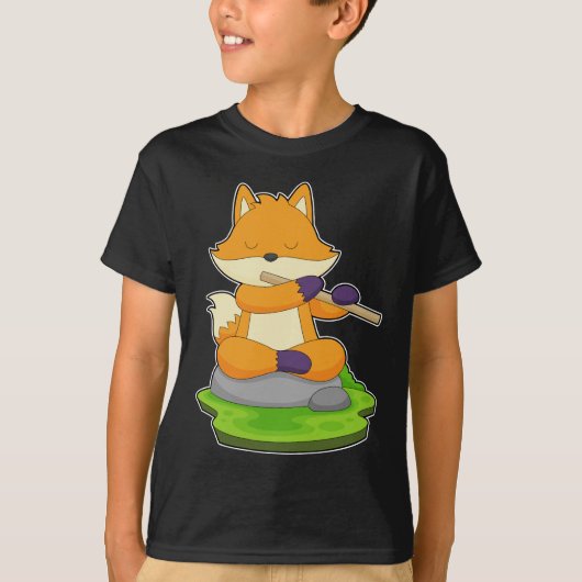 T-shirt Fox Musicien Flute Musique (Devant)