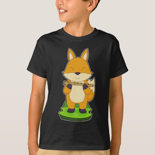 T-shirt Fox Musicien Flute Musique (Devant)
