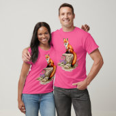 T-shirt Fox Nature Pixel Fleurs d'animaux Art Fox (Unisexe)