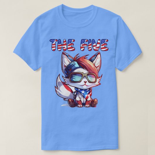 T-shirt Fox News Les cinq mignons Fox Patriotique Américai (Design devant)