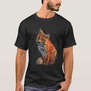 T-shirt Fox peint à la main Fox