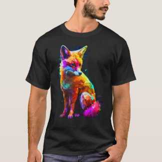 T-shirt Fox Polygon Colourful  Animal  Animal Fox