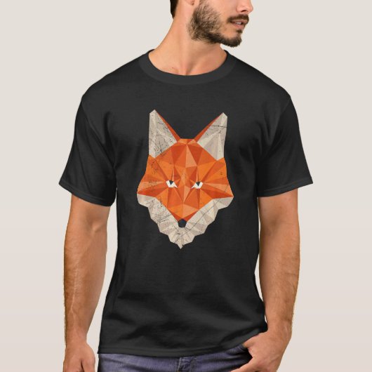 T-shirt Fox polygon hunter hunting  1 (Devant)