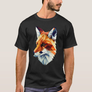 T-shirt Fox Polygon Wild Animal Wildlife Geometr