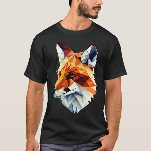T-shirt Fox Polygon Wild Animal  Wildlife Zookeeper Geomet (Devant)